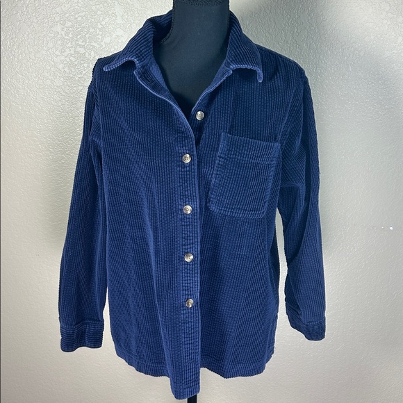 L.L. Bean Dark Blue Corduroy Shirt - Picture 1 of 4
